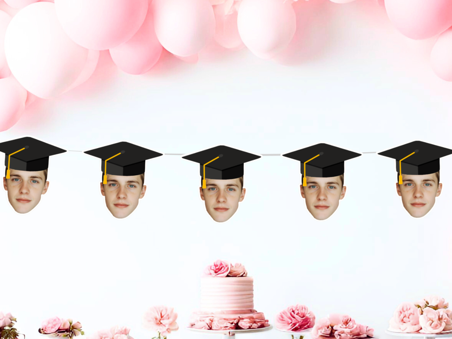 Custom Face Graduation Banner, Personalized Photo Banner, Funny Grad Party Decor