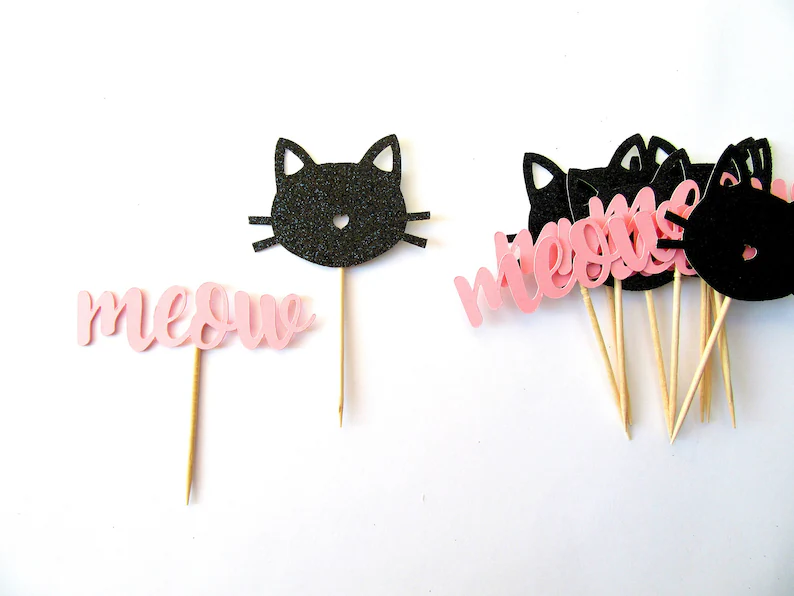 Cat & Meow Cupcake Toppers