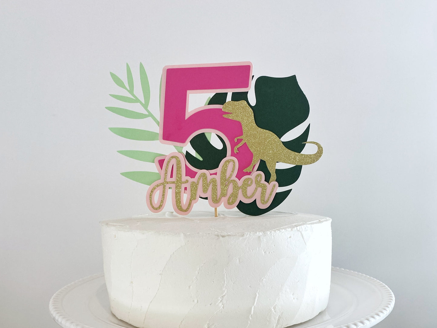 Dinosaur Cake Topper With Name