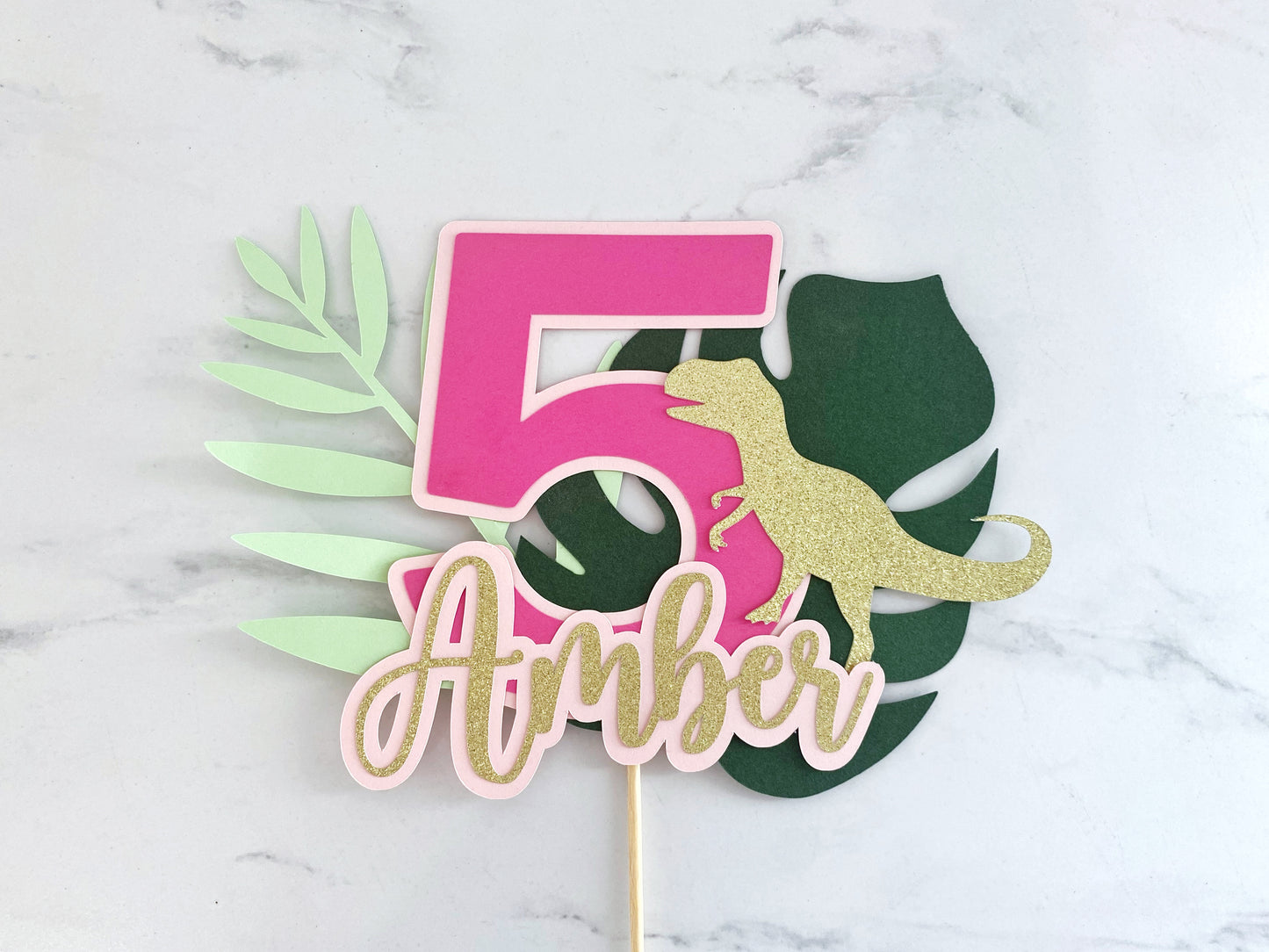 Dinosaur Cake Topper With Name