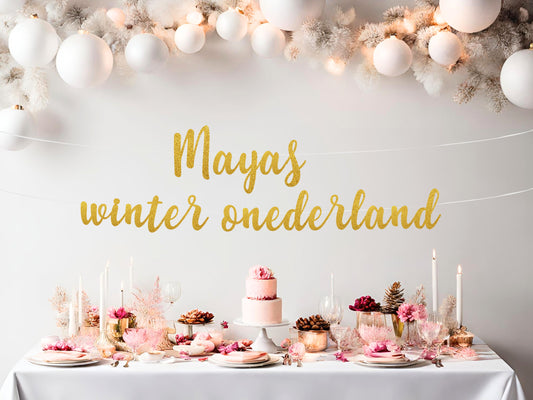 Winter Onederland Banner With Name