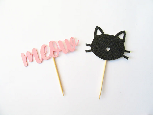 Cat & Meow Cupcake Toppers