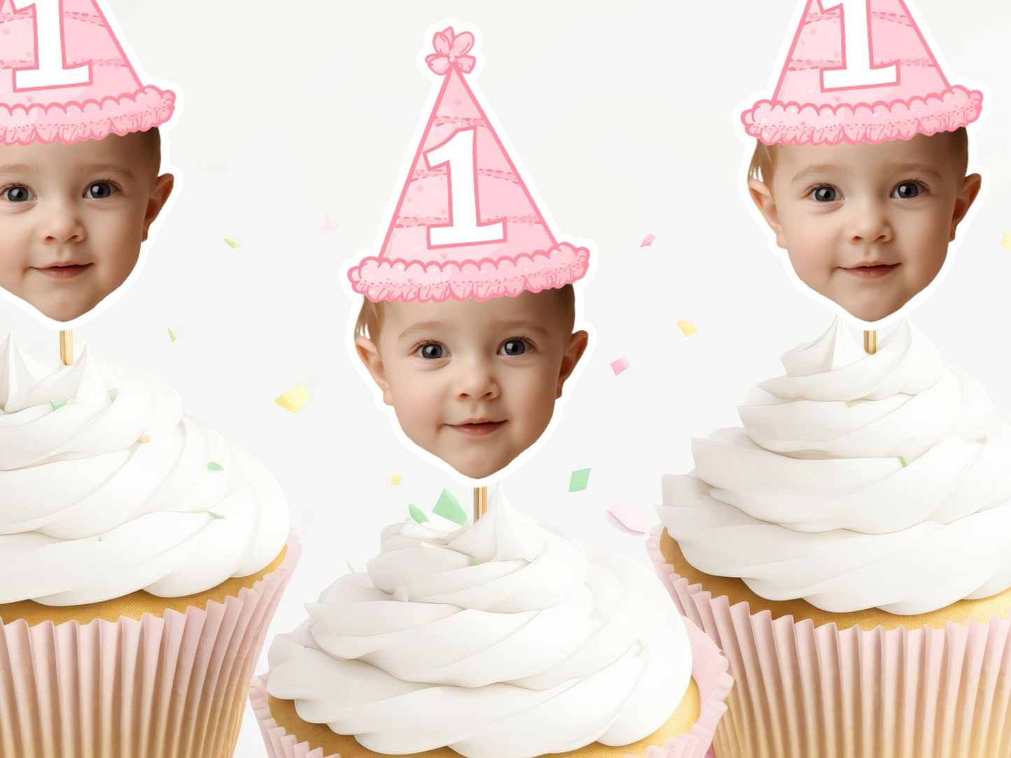 Custom Face Cupcake Toppers, Birthday Decorations, Birthday Decor