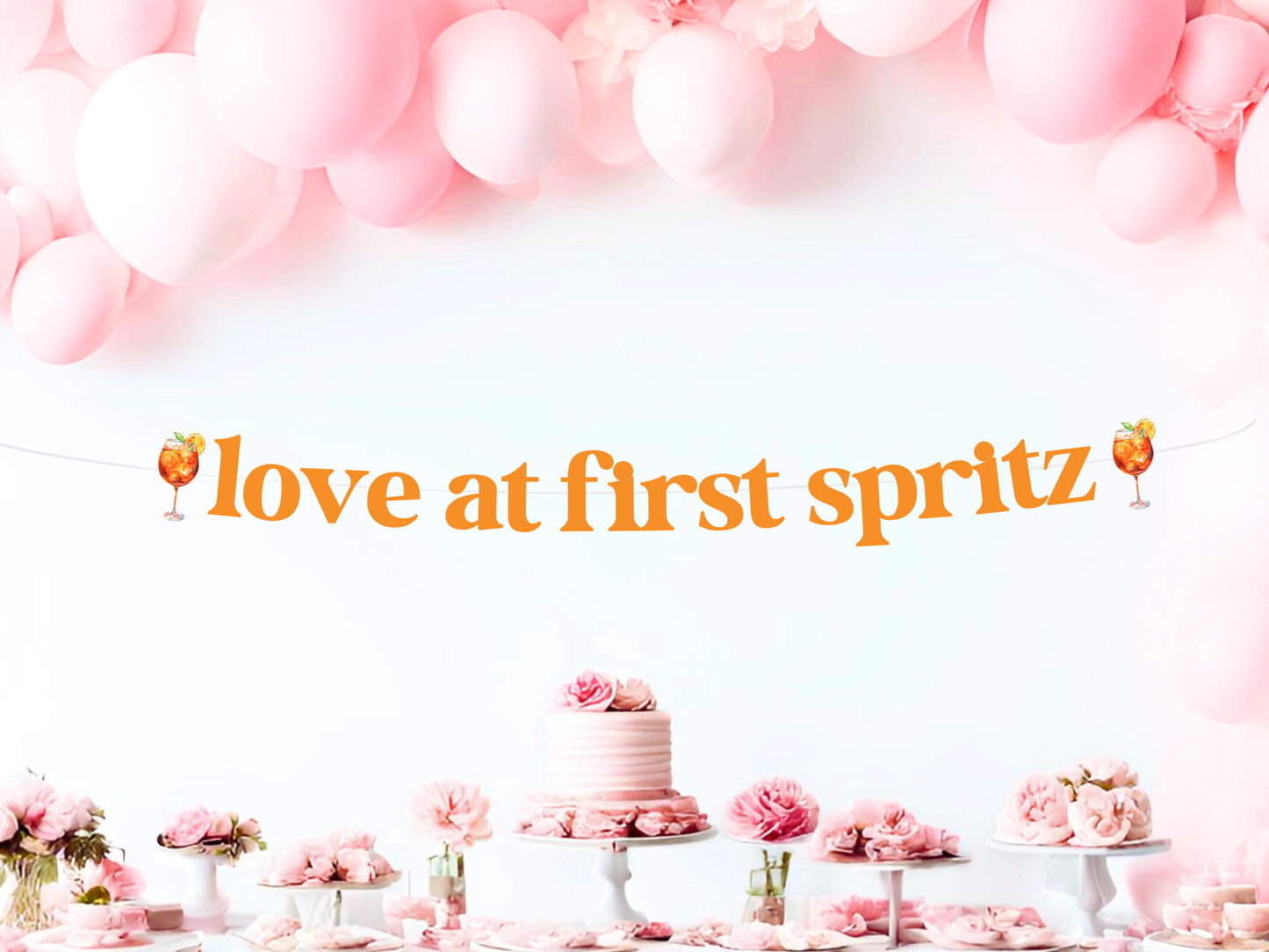 Love at First Spritz Bridal Shower Banner, Aperol Spritz Bridal Brunch Decor