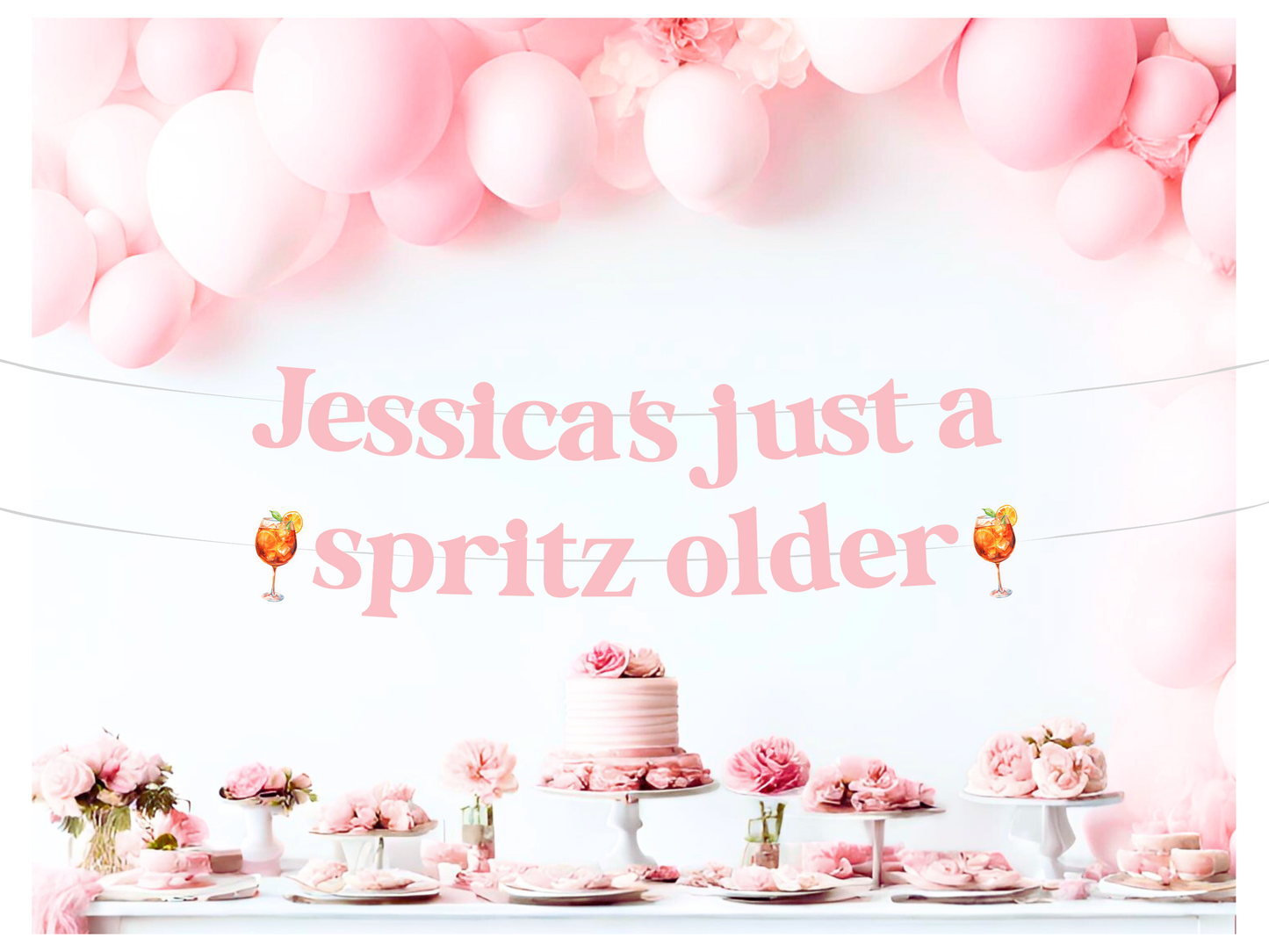 Personalized Just A Spritz Older Banner | Custom Aperol Spritz Birthday Party Decorations