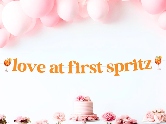 Love at First Spritz Bridal Shower Banner, Aperol Spritz Bridal Decor