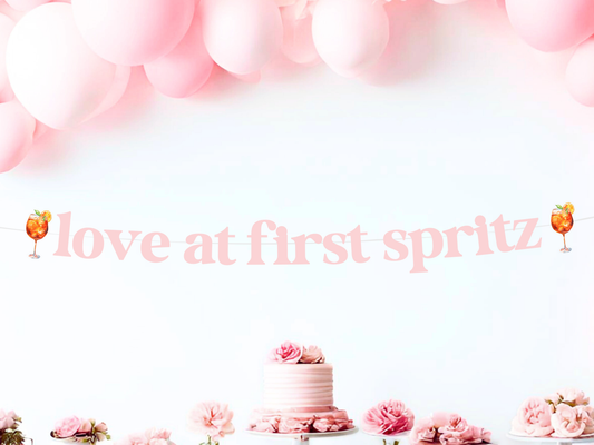 Love at First Spritz Bridal Shower Banner, Aperol Spritz Bridal Brunch Decor
