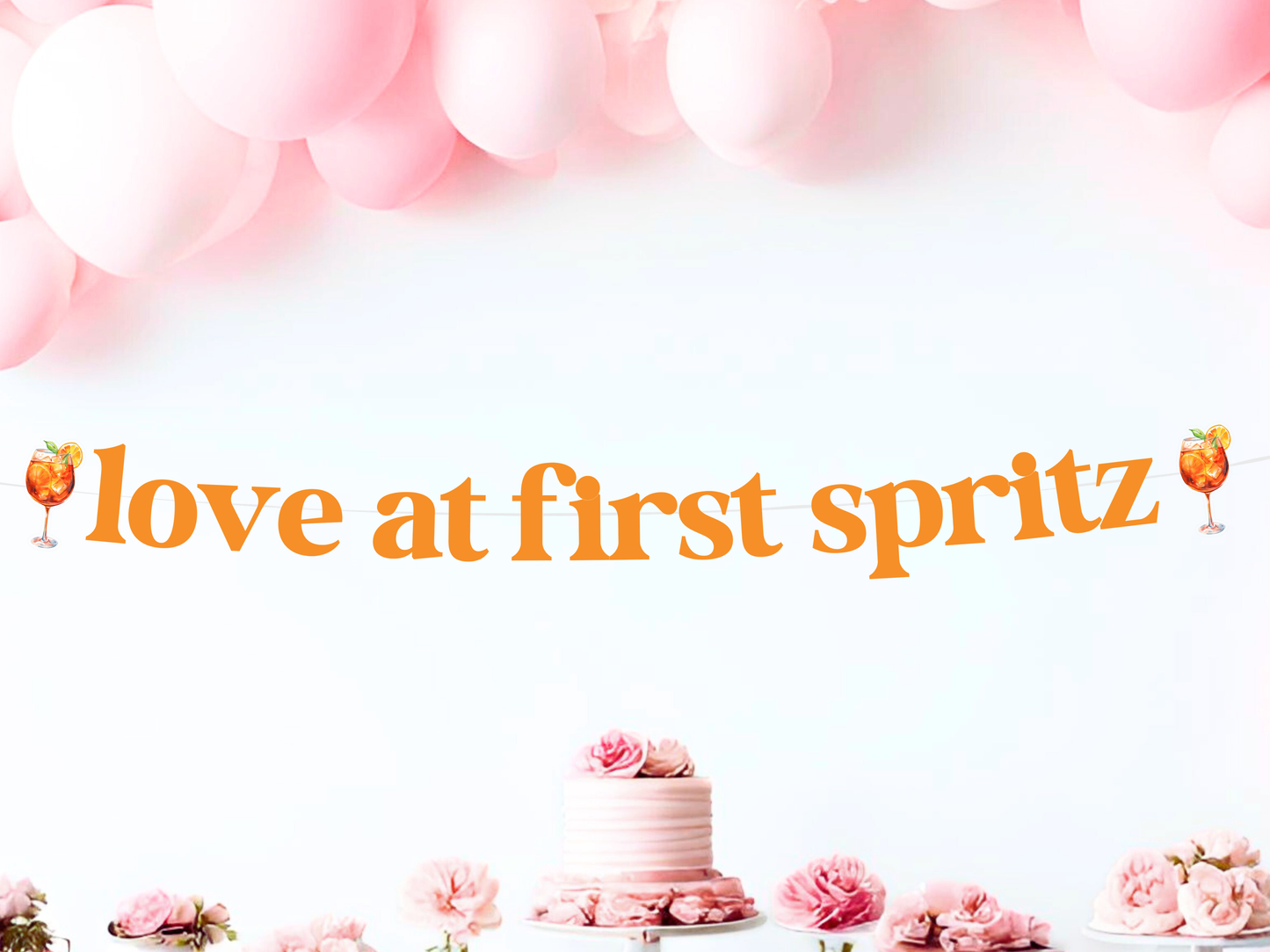Love at First Spritz Bridal Shower Banner, Aperol Spritz Bridal Brunch Decor