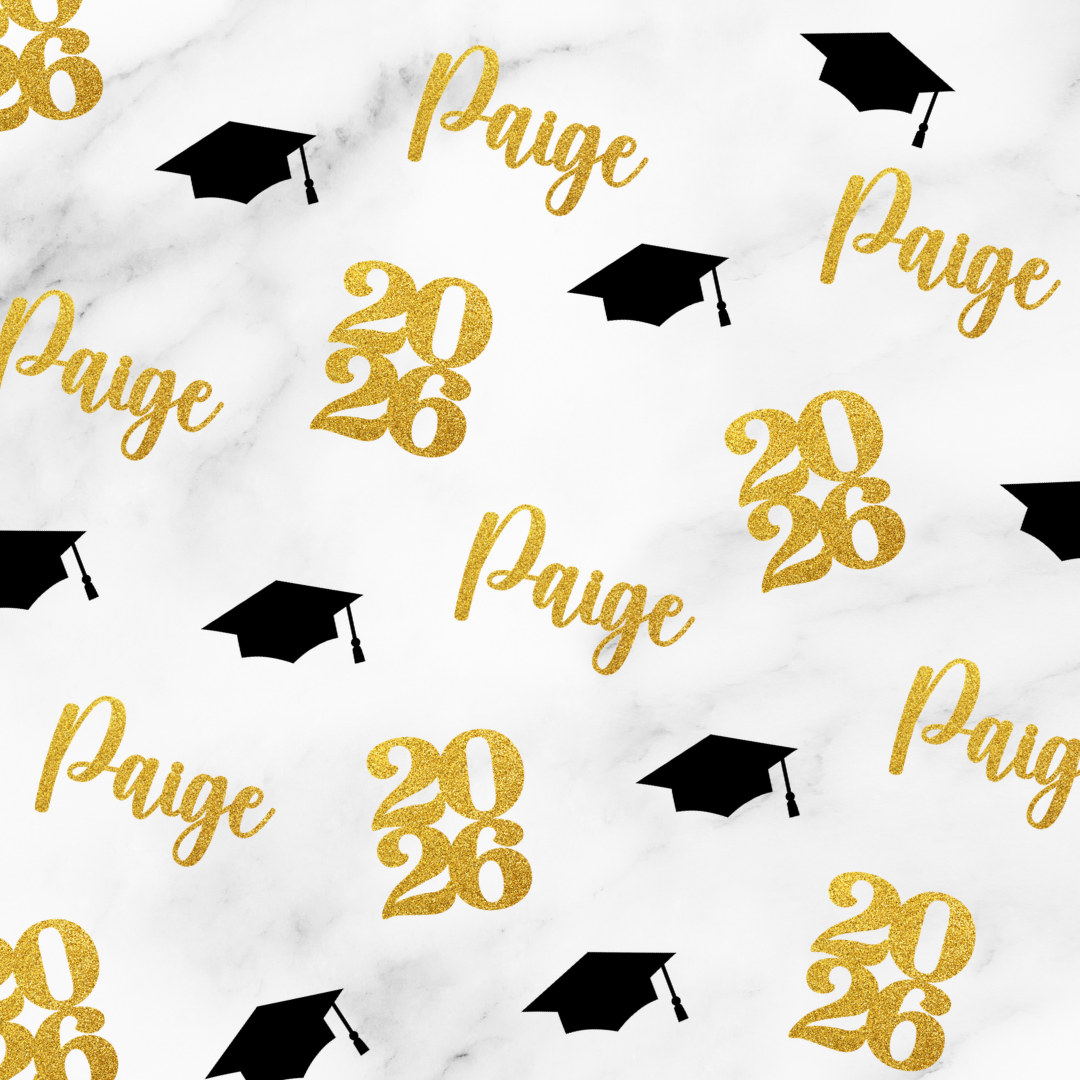 Personalized Name and 2026 Graduation Confetti