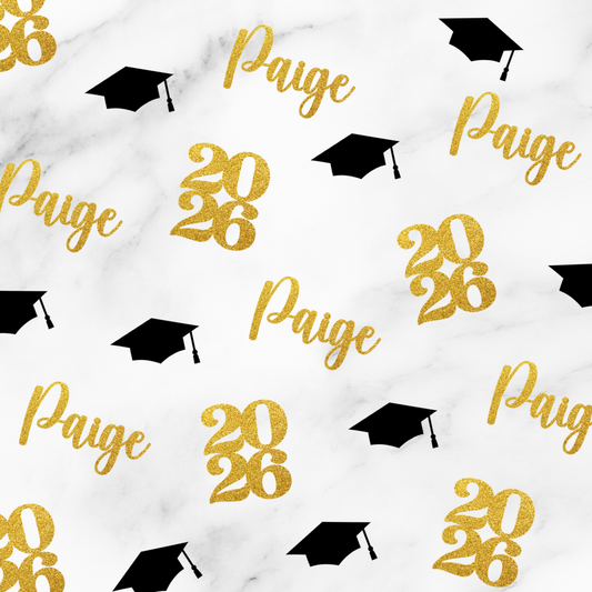 Personalized Name and 2026 Graduation Confetti