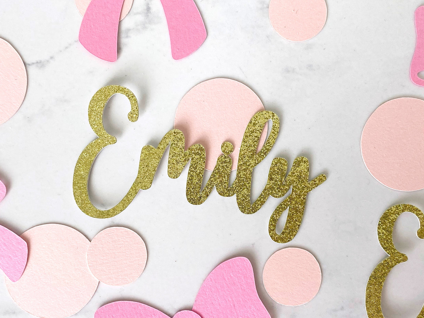 Custom Name and Bow Confetti