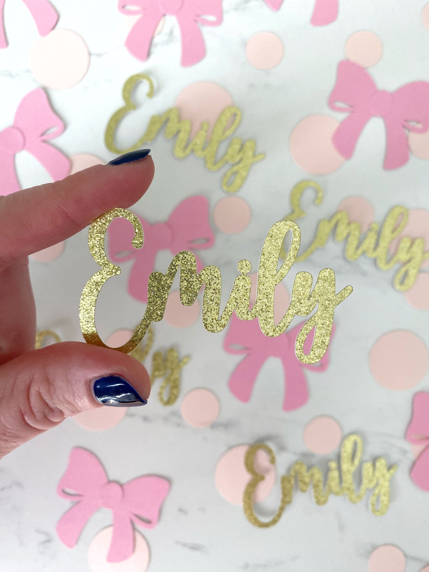 Custom Name and Bow Confetti