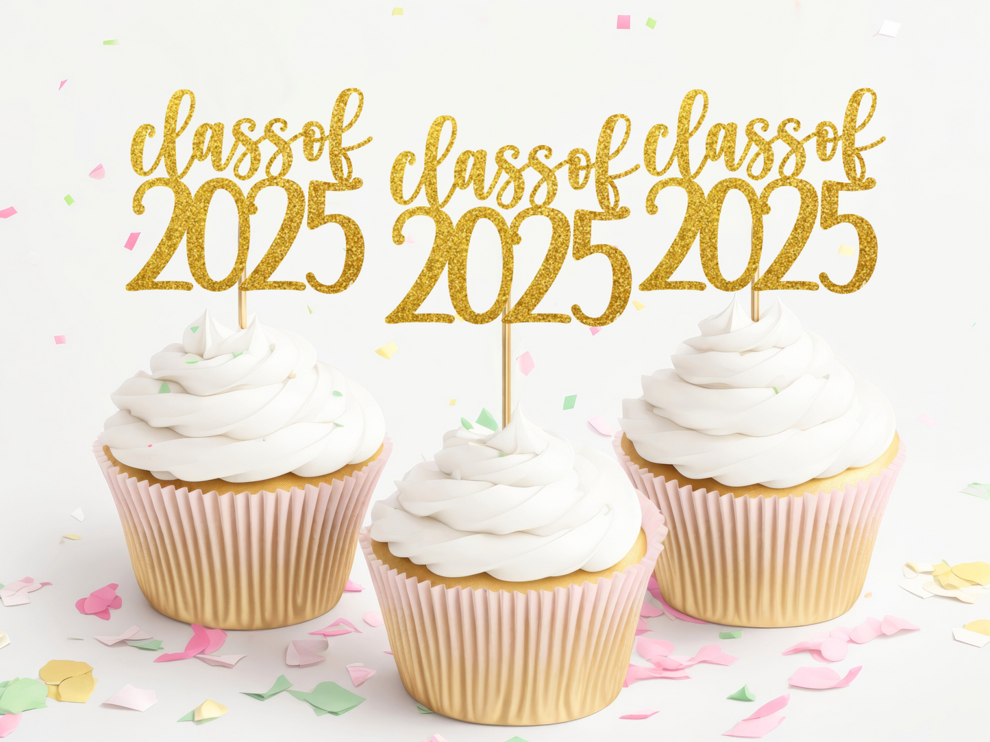 Graduation Cupcake Toppers - Grad Caps