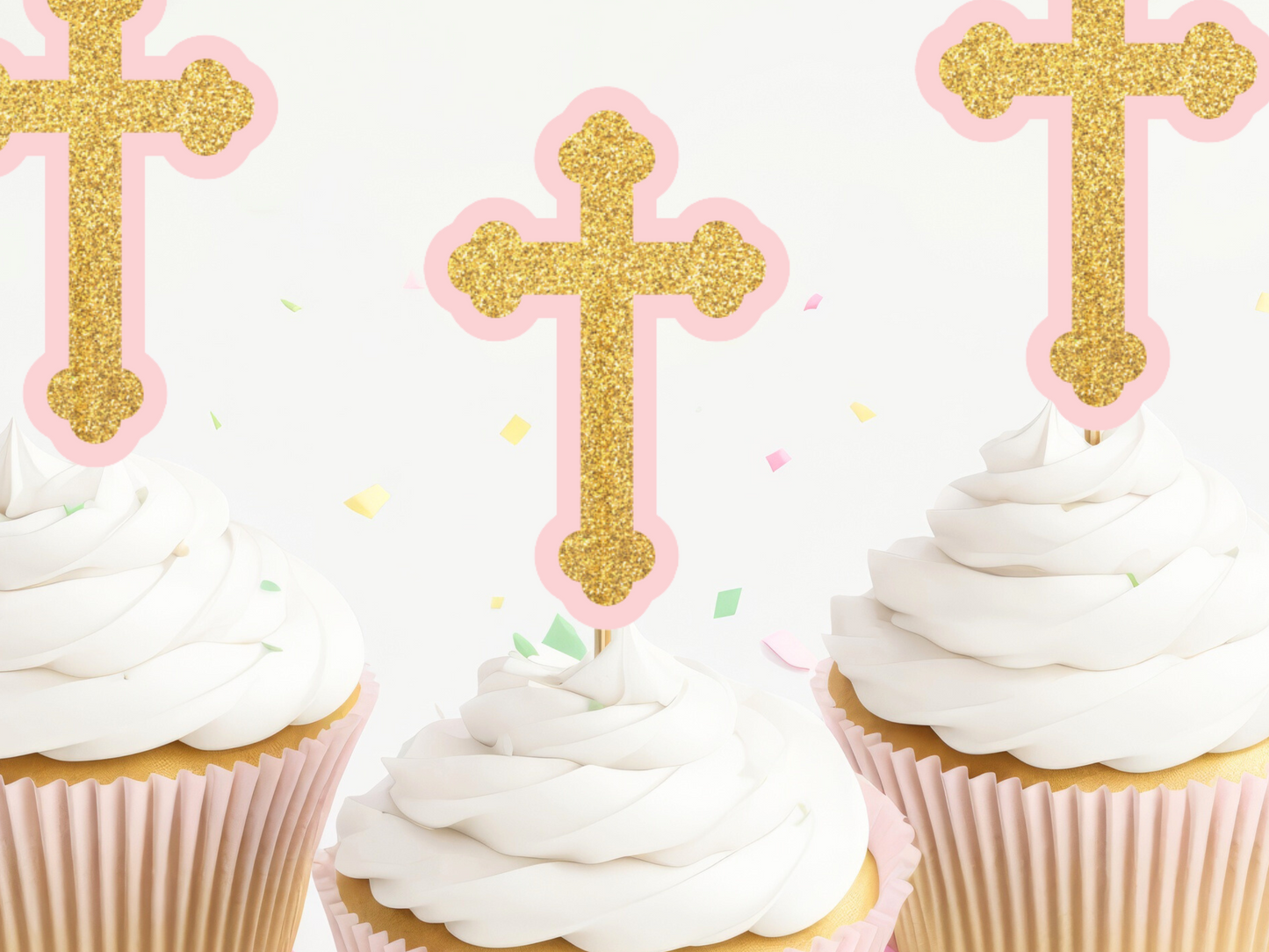 Cross Cupcake Toppers for Baptism or Communions