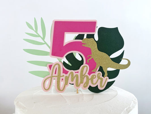 Dinosaur Cake Topper With Name