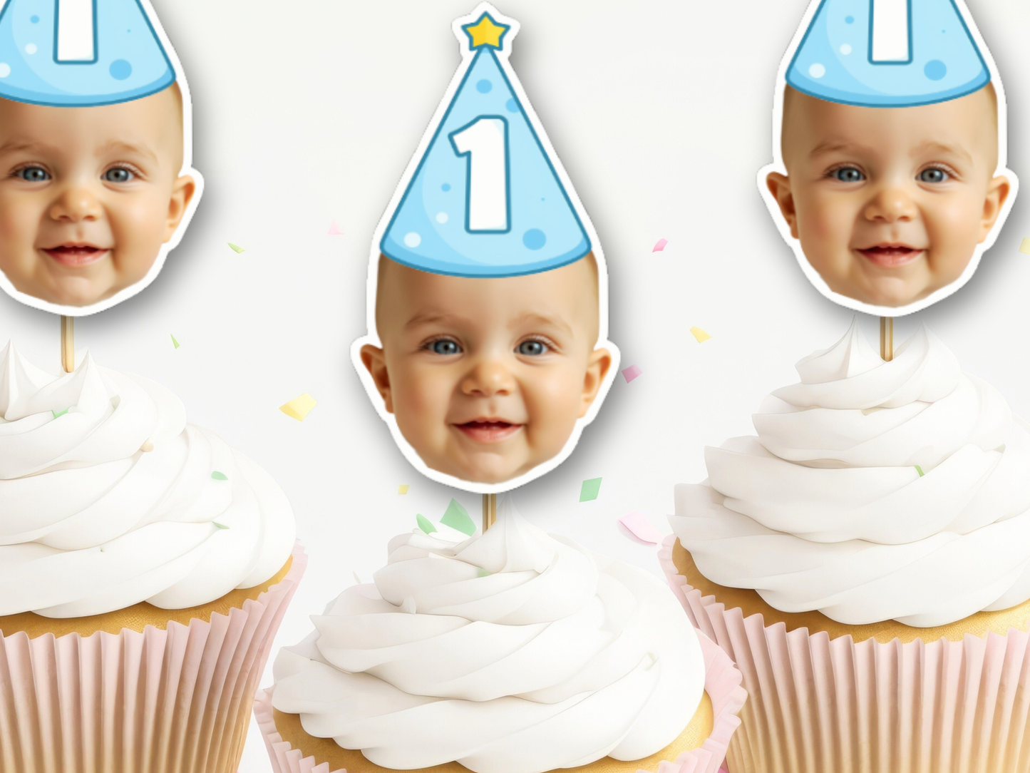 Custom Face Cupcake Toppers, Birthday Decorations, Birthday Decor