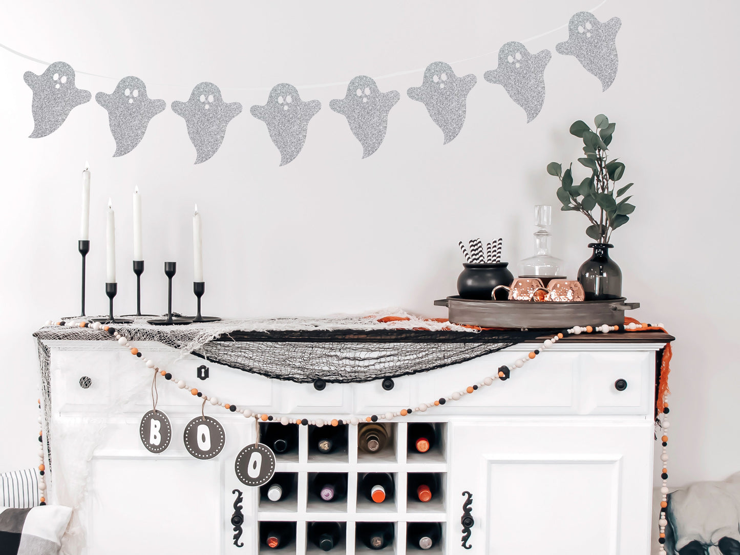 Ghost Banner - Silver Glitter