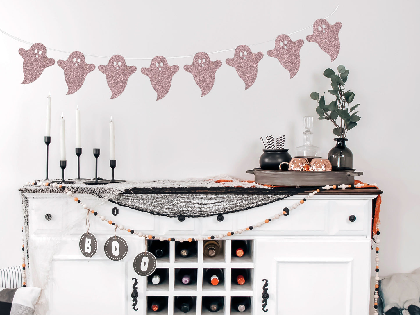 Ghost Banner - Light Pink Glitter