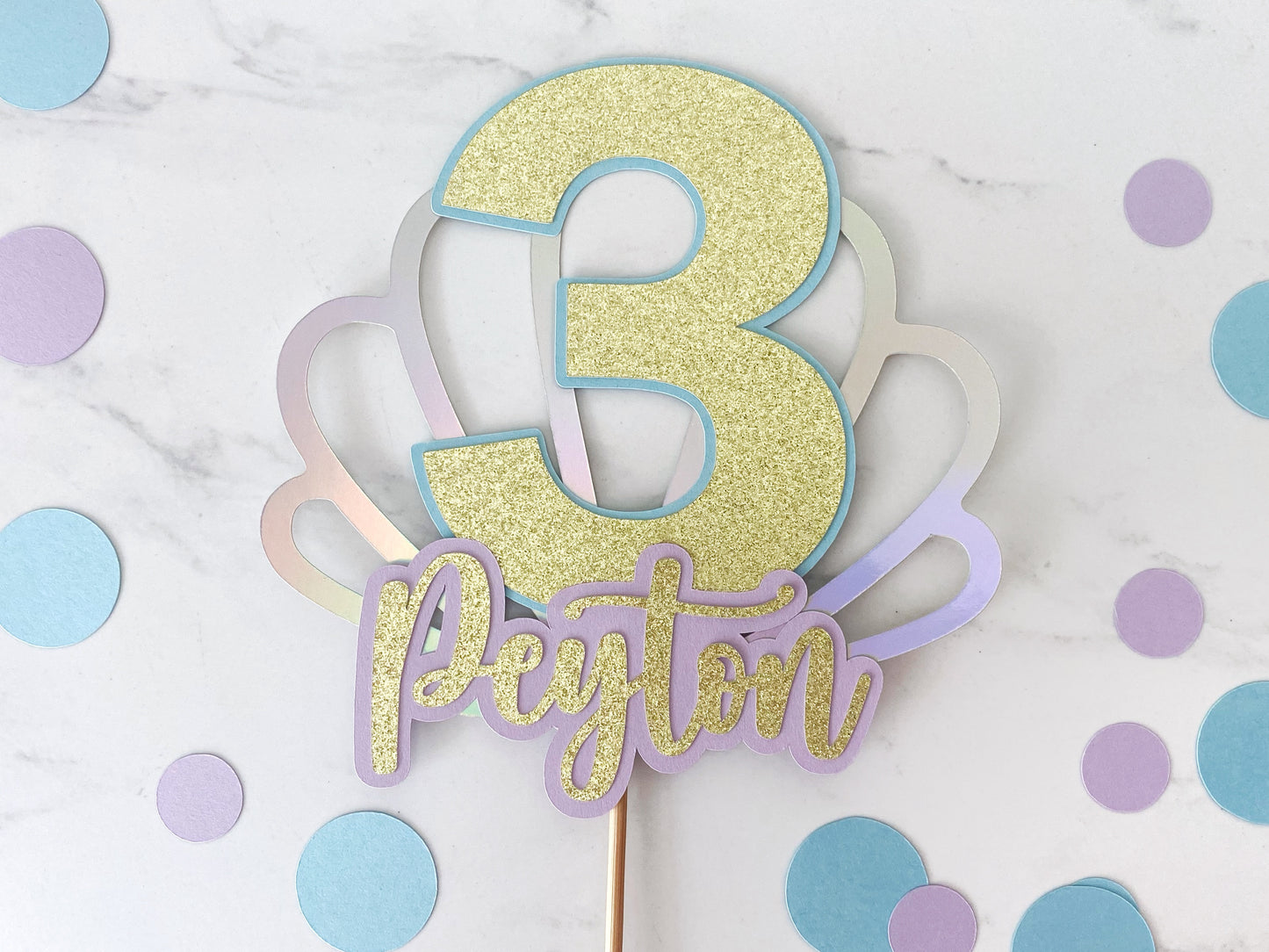Personalized Mermaid Cake Topper